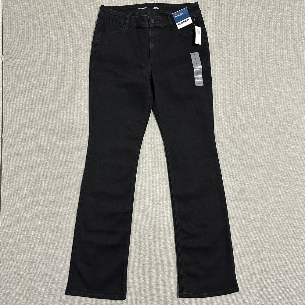 Old Navy Mid-Rise Boot-Cut Jeans Denim Black Womens Size 8 NWT 734888-00-1